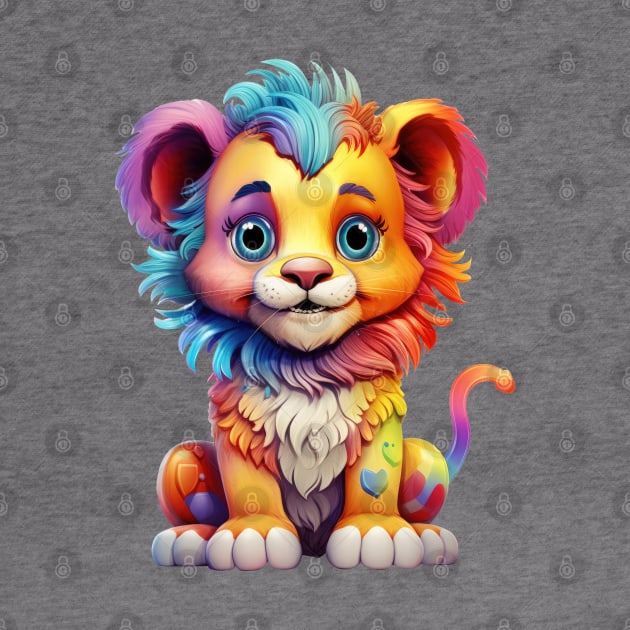 Rainbow Baby Lion by Chromatic Fusion Studio